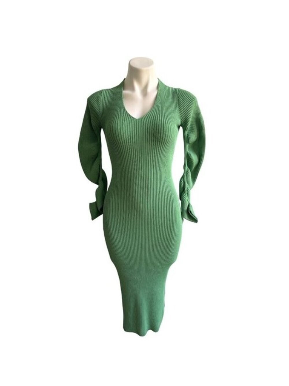 Viktoria & Woods Transcendent Dress Aspen Green Cocoon Sleeves, Women's Size M